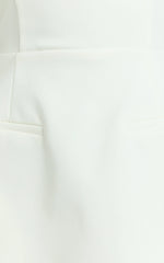 Benson Playsuit - Strapless Fit and Flare Playsuit in White