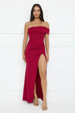 Lavish Luxe Off Shoulder Maxi Dress