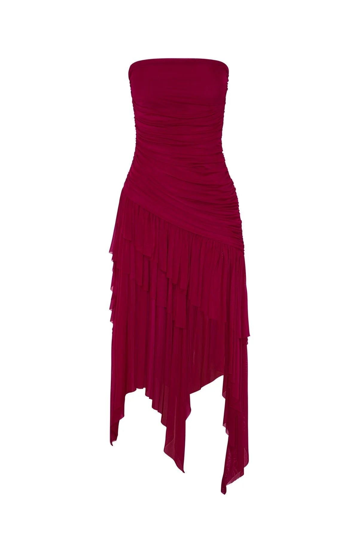 Venetian Dreams Strapless Midi Dress Dragonfruit