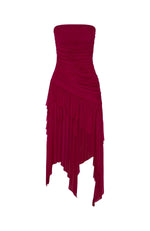 Venetian Dreams Strapless Midi Dress Dragonfruit
