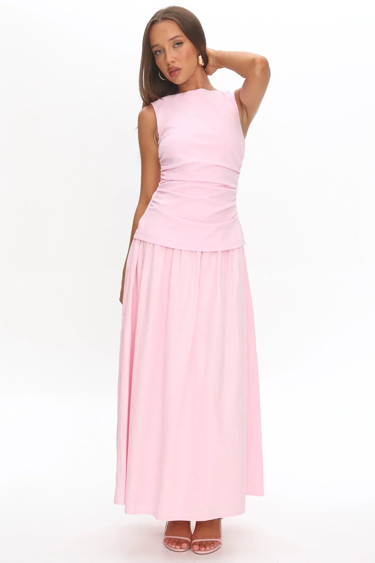 Keeeva Boatneck Maxi Dress Pink