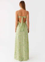 Celandine Beaded Maxi Dress - Lime