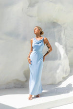 Moonlit Palms Satin Maxi Dress