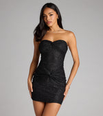 Sparkle Era Glitter Strapless Mini Dress