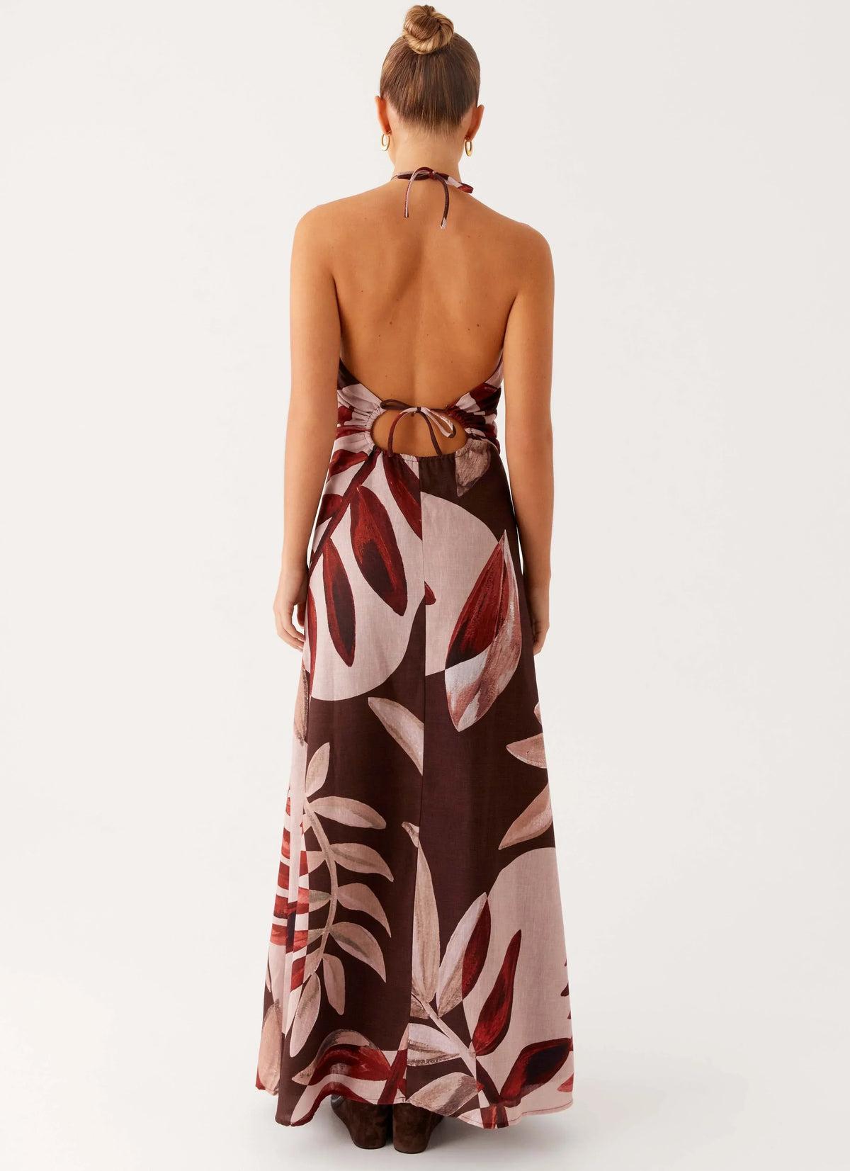 Ramona Linen Maxi Dress - Cinnamon Palm