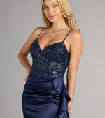 Kinsley Satin Beaded Mini Dress With Sash