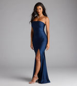 Cheryl Strapless Slit Mermaid Formal Dress
