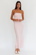 Melty Kisses Bow Back Maxi Dress Pink
