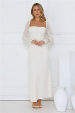 Hot Girl Habits Long Sleeve Maxi Dress Beige