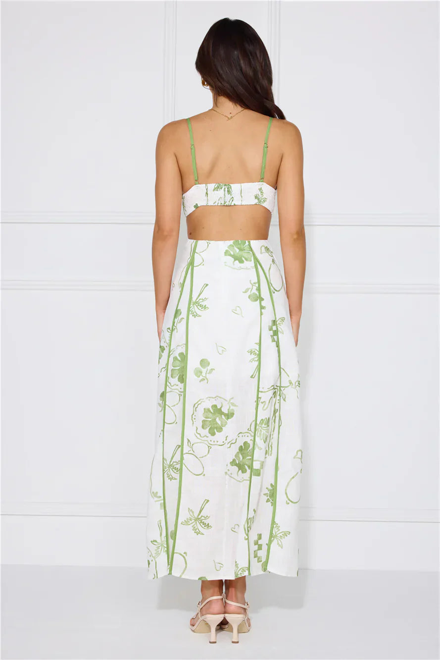 Summer Garden Maxi Dress Green