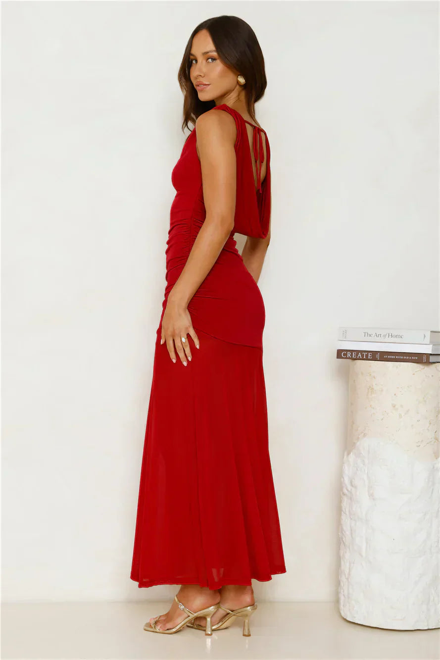 Honey Drizzle Mesh Maxi Dress