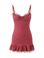 Emmaline Mini Dress - Red Gingham