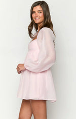 Narla Pink Long Sleeve Mini Dress