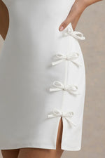 Kalina | White Mini Dress With Bow Detail