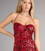 Sherry Sequin Halter A-Line Mini Dress