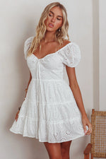 Home Sweet Home Eyelet Mini Dress White