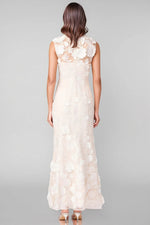 Jastet Embroidered 3D Floral Maxi Dress