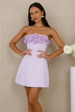 Wild Rose Affair Strapless Mini Dress