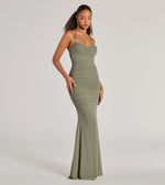 Jae Formal Mesh Ruched Mermaid Long Dress