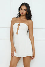 Coconut Love Strapless Mini Dress White