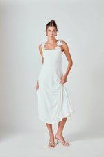 Rosette Shoulder Maxi Dress