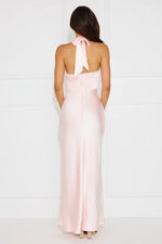 Ambiance Of The Night Halter Satin Maxi Dress
