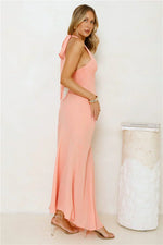 Polished Edge Halter Maxi Dress