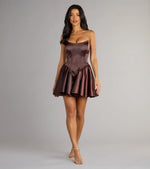 Maire Satin Strapless Skater Dress