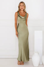 Crystal Luxe Satin Maxi Dress
