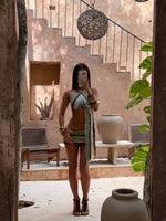 Oslo Mini Skirt Green Stripe