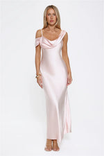 Glamorous Nights Satin Maxi Dress Pink