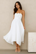 Saltwater Soul Strapless Midi Dress White