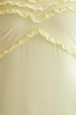 Olivette Strapless Chiffon Maxi Dress - Lemon Sherbet