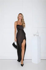 Rosewater Kiss Satin Maxi Dress