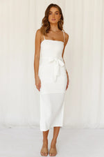 Ways I Loved You Knit Midi Dress White