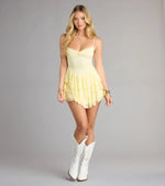 Adorable Muse Ruffled Lace Skater Dress