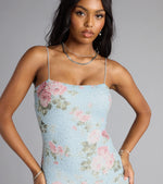 Analeia Floral Cutout Beaded Mini Dress