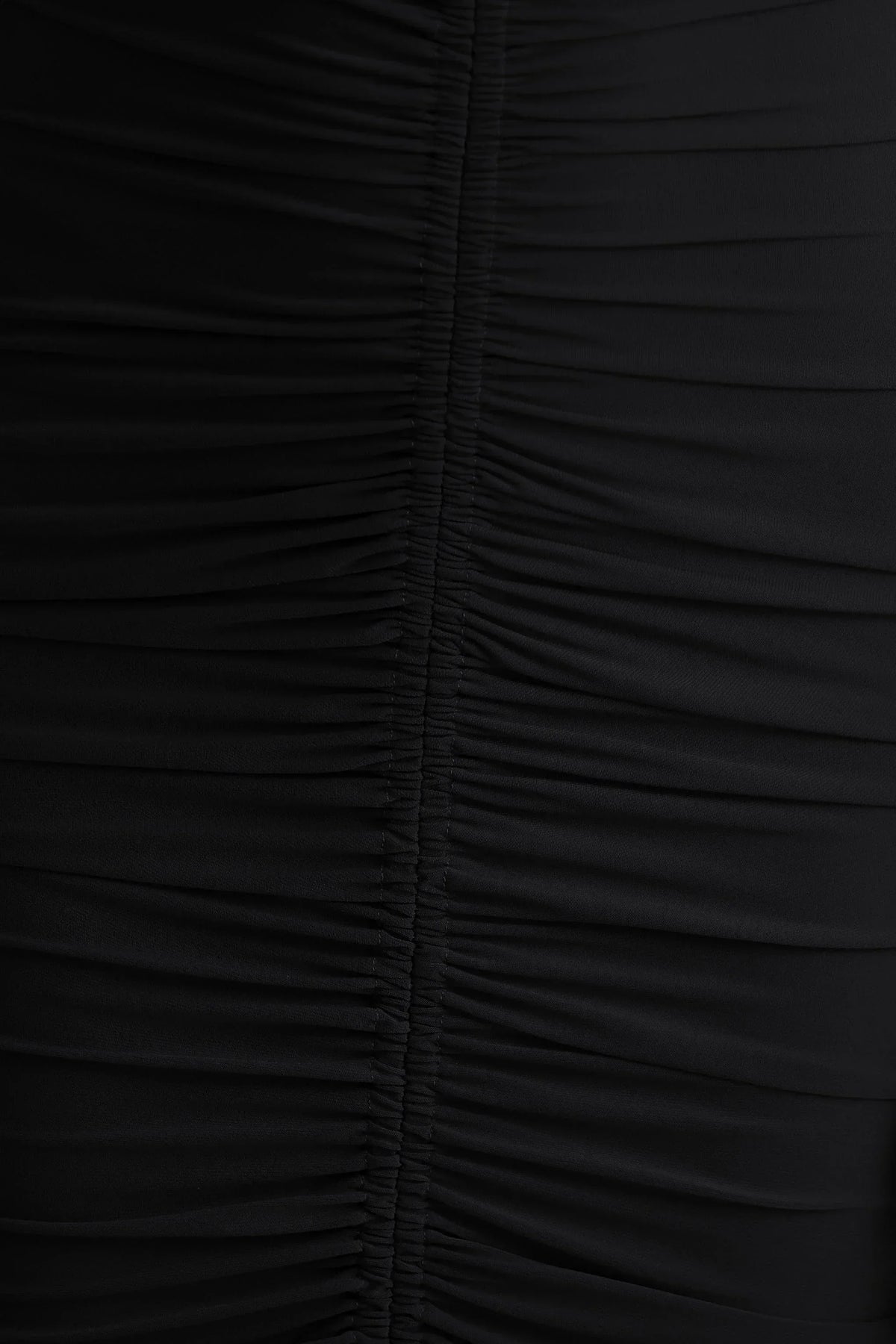 Jewel | Black Plunge-Neck Maxi Dress With Front Split and Ruched Detailing