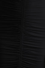 Jewel | Black Plunge-Neck Maxi Dress With Front Split and Ruched Detailing
