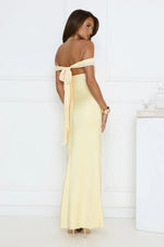 The Sophisticate Off Shoulder Maxi Dress Yellow
