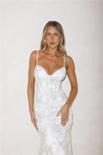 On The Silver Screen Sequin Maxi Dress Off White