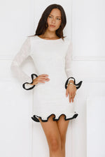 Luxury Lookbook Long Sleeve Mini Dress Off White
