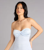 Iris Satin Tie-Back Mesh Mermaid Dress
