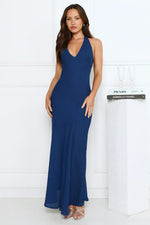 Polished Edge Halter Maxi Dress