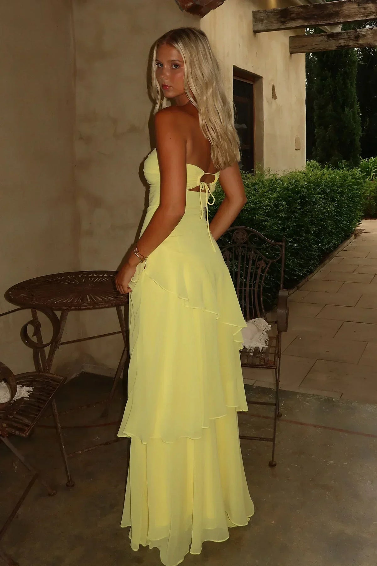 Gretta Strapless Maxi Dress - Yellow