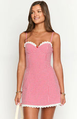 Cutie Pie Red Gingham Mini Dress