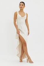 Ellianna Lace-Up Back Maxi Dress Champagne