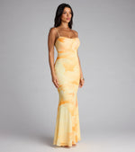Coastal Luxe Floral Mermaid Maxi Dress