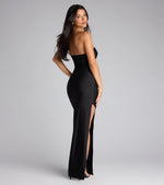 Anisley Strapless High Slit Column Formal Dress