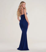 Jae Formal Mesh Ruched Mermaid Long Dress